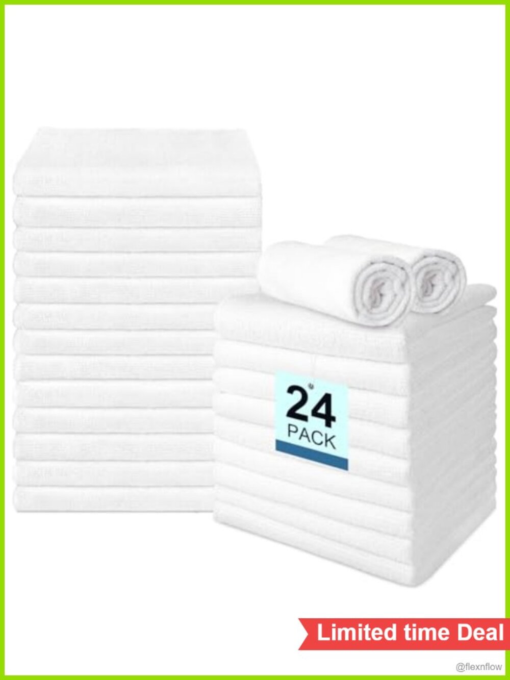 24 Pack Microfiber Hand Towels Highly Absorbent Quick Drying Gym Salon Spa